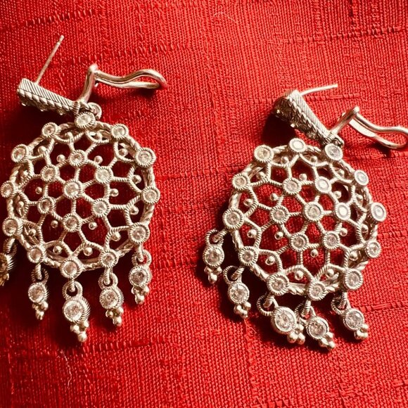 Judith Ripka sterling drop earrings - Picture 2 of 5